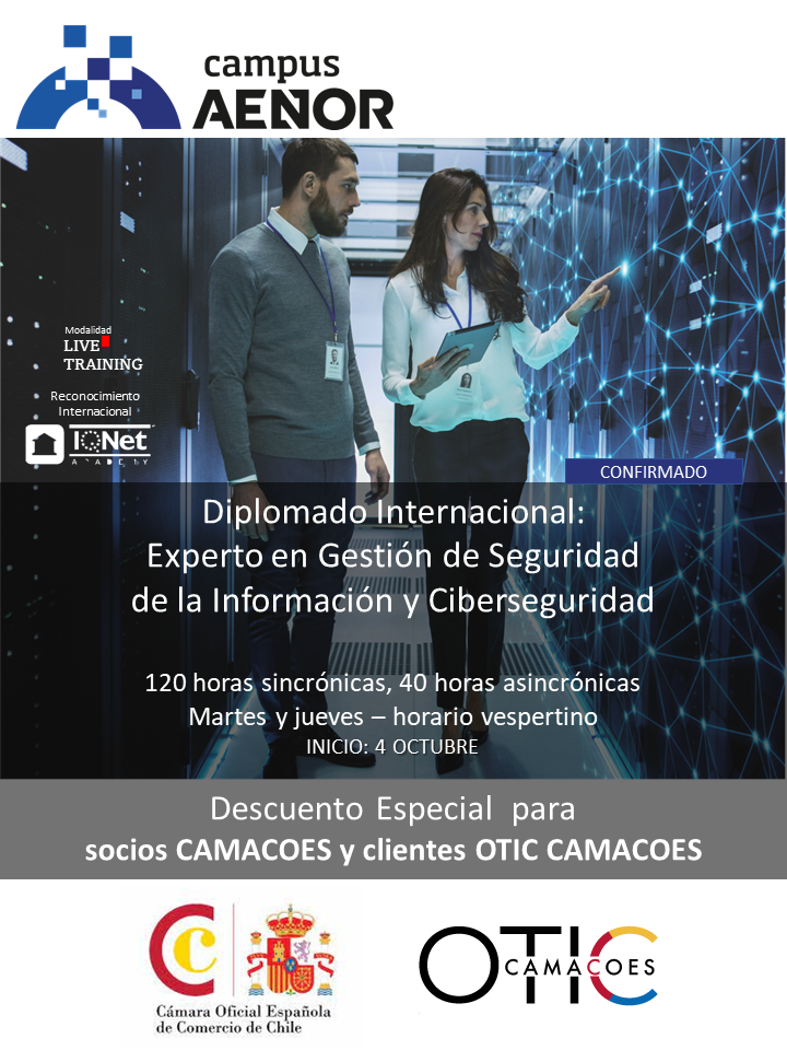 Diplomado Internacional Experto en Seguridad de la Información y Ciberseguridad impartido por Aenor